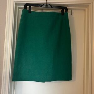 J. Crew Green Wool Pencil Skirt Size 8 NWT Fully Lined Classic Work
